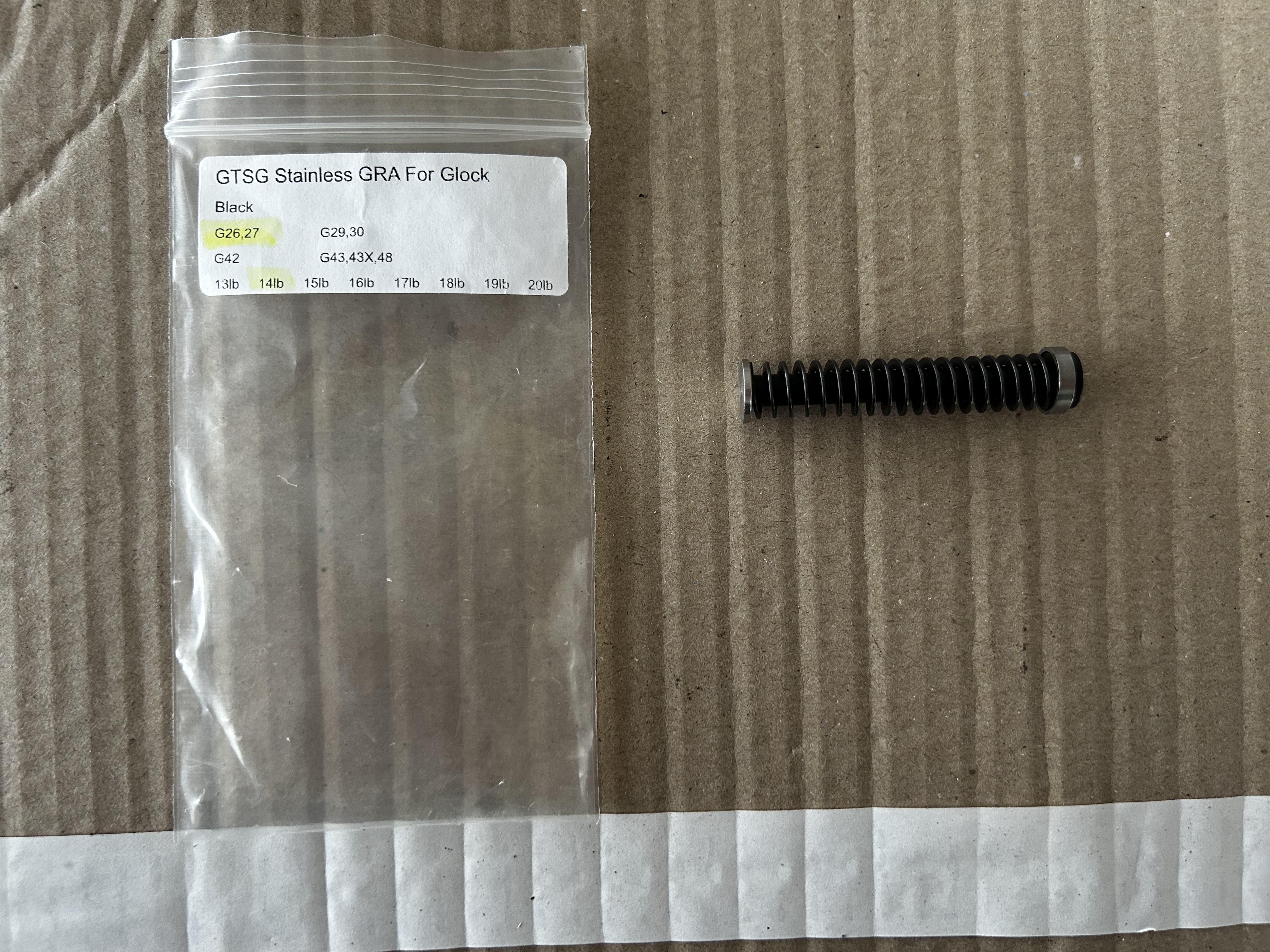 ressort allégé glock 26-27